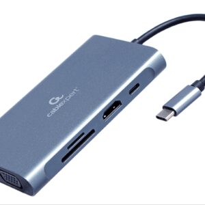 Gembird A-CM-COMBO7-01 base para portátil y replicador de puertos USB 3.2 Gen 1 (3.1 Gen 1) Type-A Gris