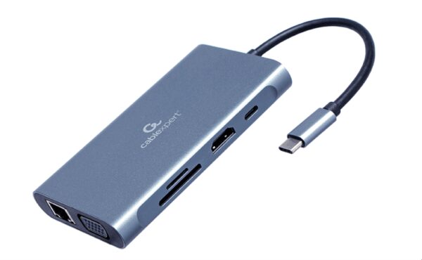 Gembird A-CM-COMBO7-01 base para portátil y replicador de puertos USB 3.2 Gen 1 (3.1 Gen 1) Type-A Gris