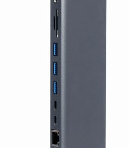 Gembird A-CM-COMBO9-01 base para portátil y replicador de puertos USB 3.2 Gen 1 (3.1 Gen 1) Type-C Gris