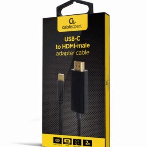 Gembird A-CM-HDMIM-01 adaptador de cable de vídeo 2 m USB Tipo C HDMI Negro