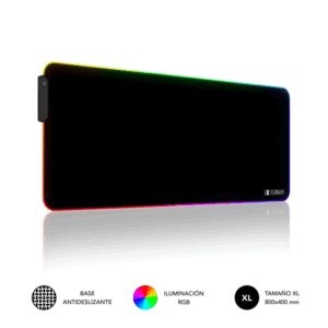 SUBBLIM SUBMP-02RGB01 alfombrilla para ratón Alfombrilla de ratón para juegos Negro