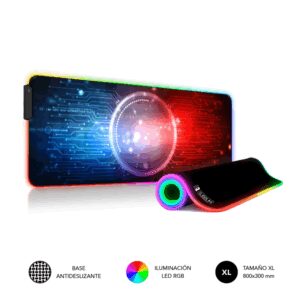 SUBBLIM SUBMP-02RGB12 alfombrilla para ratón Alfombrilla de ratón para juegos Negro, Multicolor