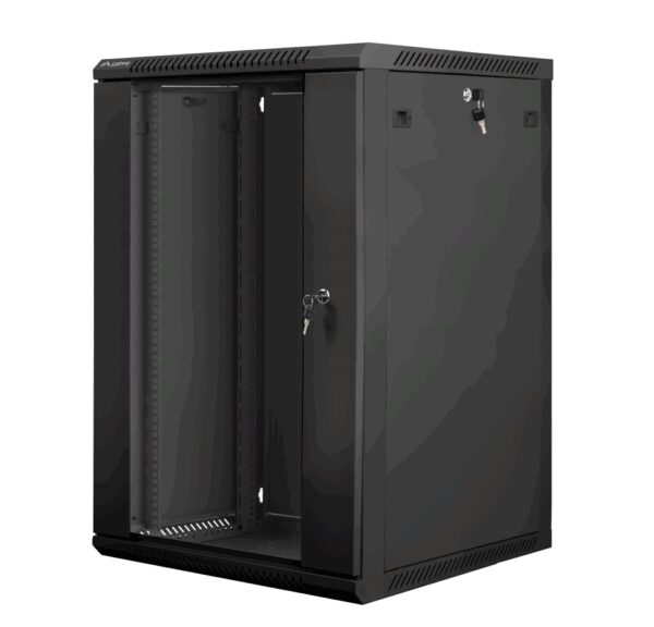 Lanberg WF01-6618-10B armario rack 18U Bastidor de pared Negro