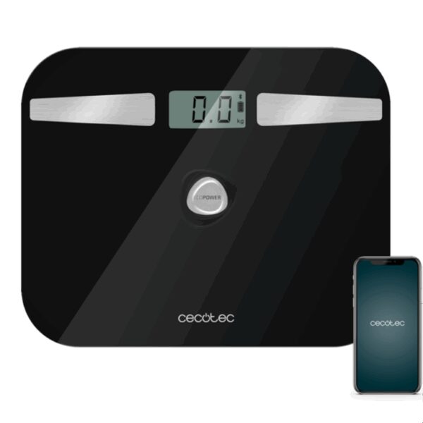 Cecotec Surface Precision EcoPower 10200 Smart Healthy Plaza Negro, Plata Báscula personal electrónica