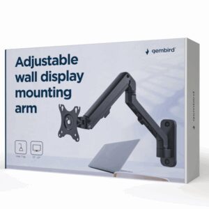 Gembird MA-WA1-02 soporte para monitor 68,6 cm (27") Pared Negro