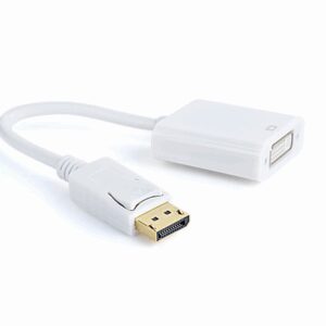 Gembird A-DPM-DVIF-002-W adaptador de cable de vídeo 0,1 m DisplayPort DVI Blanco