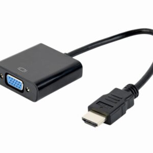 Gembird A-HDMI-VGA-04 adaptador de cable de vídeo 0,15 m VGA (D-Sub) HDMI tipo A (Estándar) Negro
