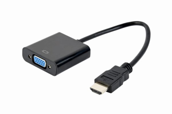 Gembird A-HDMI-VGA-04 adaptador de cable de vídeo 0,15 m VGA (D-Sub) HDMI tipo A (Estándar) Negro