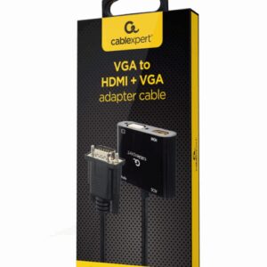 Gembird A-VGA-HDMI-02 adaptador de cable de vídeo 0,15 m HDMI + VGA (D-Sub) VGA (D-Sub) Negro