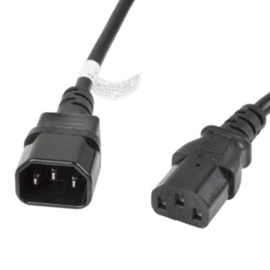 Lanberg CA-C13E-11CC-0030-BK cable de transmisión Negro 3 m C13 acoplador C14 acoplador