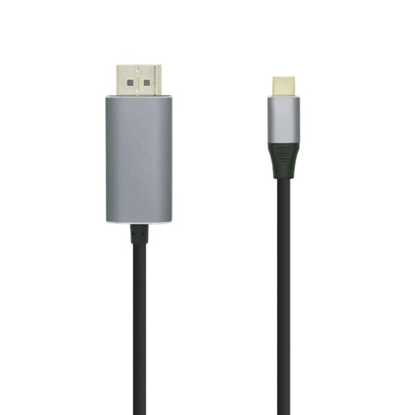 AISENS A109-0395 adaptador de cable de vídeo 1,8 m USB Tipo C Aluminio, Negro