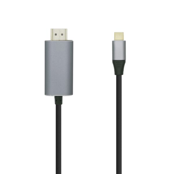 AISENS A109-0393 adaptador de cable de vídeo 1,8 m HDMI tipo A (Estándar) USB Tipo C Aluminio, Negro