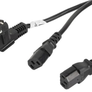 Lanberg CA-C13C-13CC-0018-BK cable de transmisión Negro 2 m C13 acoplador CEE7/7