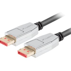 Lanberg CA-DPDP-20CU-0010-BK cable DisplayPort 1 m Negro, Plata