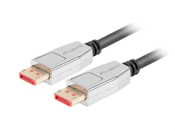 Lanberg CA-DPDP-20CU-0010-BK cable DisplayPort 1 m Negro, Plata