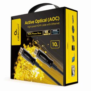 Gembird CCBP-HDMI-AOC-10M-02 cable HDMI HDMI tipo A (Estándar) Negro