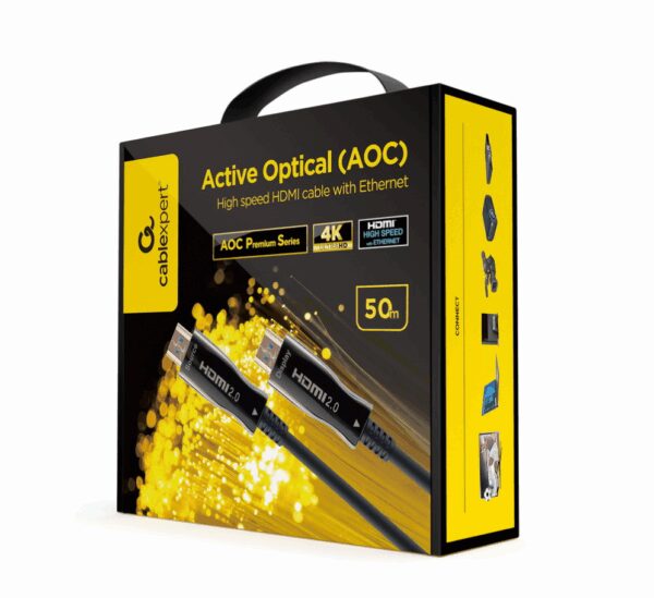 Gembird CCBP-HDMI-AOC-50M-02 cable HDMI HDMI tipo A (Estándar) Negro