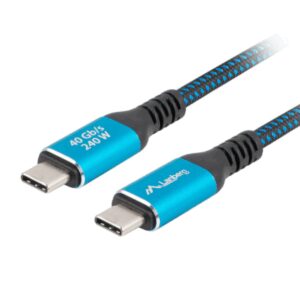 Lanberg CA-CMCM-45CU-0020-BK cable USB USB 3.2 Gen 2 (3.1 Gen 2) 2 m USB C Negro, Azul
