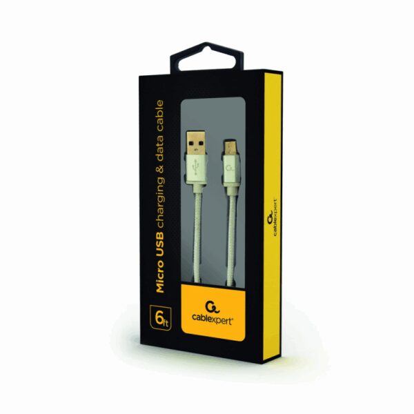 Gembird CCB-MUSB2B-AMBM-6-S cable USB USB 2.0 1,8 m Micro-USB B USB A Blanco