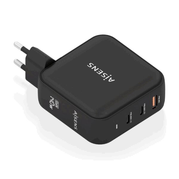 AISENS ASCH-140W3P031-BK cargador de dispositivo móvil Universal Corriente alterna Carga rápida Interior