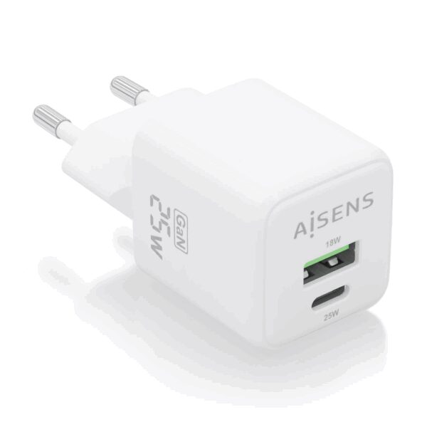 AISENS ASCH-25W2P014-W cargador de dispositivo móvil Universal Corriente alterna Carga rápida Interior