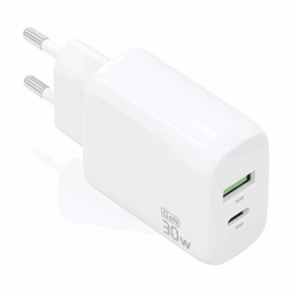 AISENS ASCH-30W2P020-W cargador de dispositivo móvil Universal Corriente alterna Carga rápida Interior