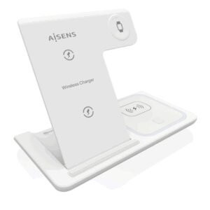 AISENS ASCH-15W3WC044-W cargador de dispositivo móvil Auriculares, Teléfono móvil, Smartphone, Reloj inteligente Cargador inalámbrico Carga rápida Interior
