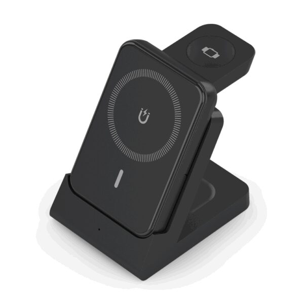 AISENS ASCH-15W3WC066-BK cargador de dispositivo móvil Auriculares, Smartphone, Reloj inteligente Cargador inalámbrico Interior