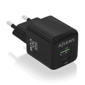 AISENS ASCH-20W2P011-BK cargador de dispositivo móvil Universal Corriente alterna Carga rápida Interior
