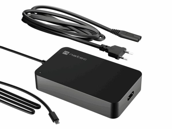 NATEC Grayling adaptador e inversor de corriente Interior 90 W Negro