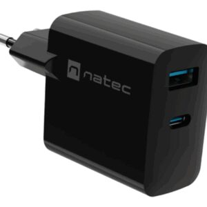 NATEC NUC-2143 cargador de dispositivo móvil Universal Negro Corriente alterna Carga rápida Interior