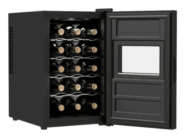 Cecotec A01_EU01_100135 enfriador de vino Nevera de vino termoeléctrico Independiente Negro 15 botella(s)