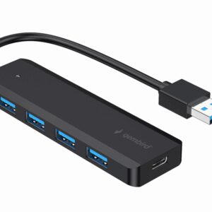 Gembird UHB-U3P4P-02 hub de interfaz USB 3.2 Gen 1 (3.1 Gen 1) Type-A 5000 Mbit/s Negro