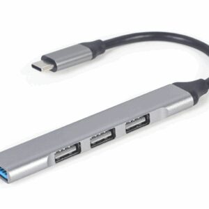 Gembird UHB-CM-U3P1U2P3-03 hub de interfaz USB 3.2 Gen 1 (3.1 Gen 1) Type-C 5000 Mbit/s Plata