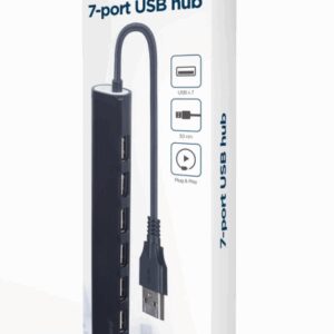 Gembird UHB-U2P7-04 hub de interfaz USB 2.0 Negro