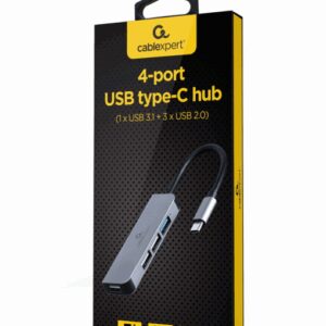 Gembird UHB-CM-U3P1U2P3-01 base para portátil y replicador de puertos Alámbrico USB 3.2 Gen 1 (3.1 Gen 1) Type-C Plata