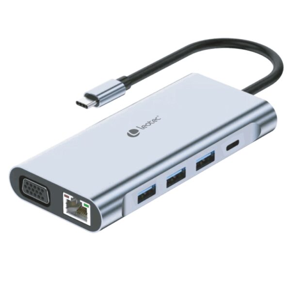 Leotec LEDS01 base para portátil y replicador de puertos Acoplamiento Gris
