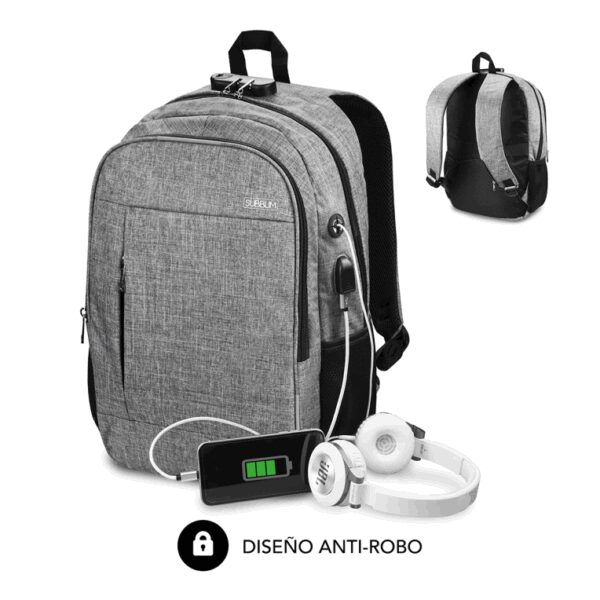 SUBBLIM SUB-BP-1UL0001 mochila Gris Oxford