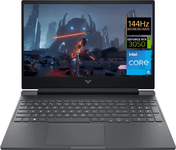 HP Victus Gaming 15-fa0052ns Intel® Core™ i5 i5-12450H Portátil 39,6 cm (15.6") Full HD 16 GB DDR4-SDRAM 512 GB SSD NVIDIA GeForce RTX 3050 Wi-Fi 6E (802.11ax) FreeDOS Negro
