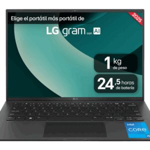LG Gram 14ZD90RU-G.AX55B ordenador portatil Intel® Core™ i5 i5-1334U Portátil 35,6 cm (14") WUXGA 16 GB LPDDR4x-SDRAM 512 GB SSD Wi-Fi 6E (802.11ax) FreeDOS Español Negro