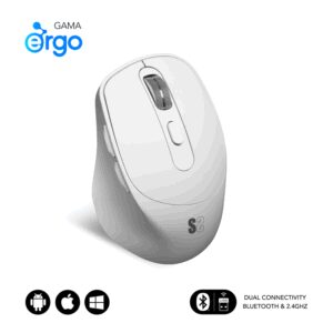SUBBLIM RATON OPTICO DUAL COMFORT ERGO DUAL BATERIA BLANCO ratón Universal mano derecha Bluetooth + USB Type-A Óptico 2400 DPI