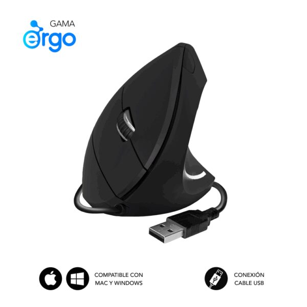 SUBBLIM SUBMO-EDGVU01 ratón Universal mano derecha USB tipo A Óptico 1600 DPI