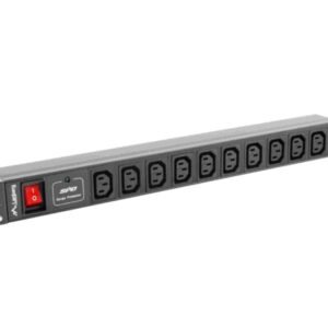 Lanberg PDU-10I-0200-IEC-BK unidad de distribución de energía (PDU) 10 salidas AC 1U Negro
