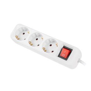 Lanberg PS1-03F-0150-W base múltiple 1,5 m 3 salidas AC Interior Blanco
