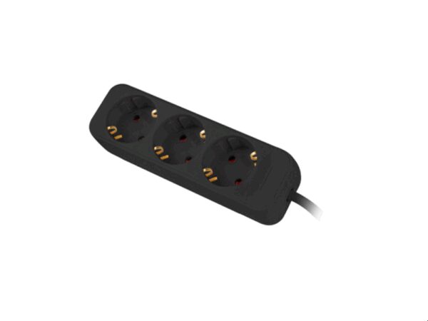 Lanberg PS0-03F-0150-BK base múltiple 1,5 m 3 salidas AC Interior Negro