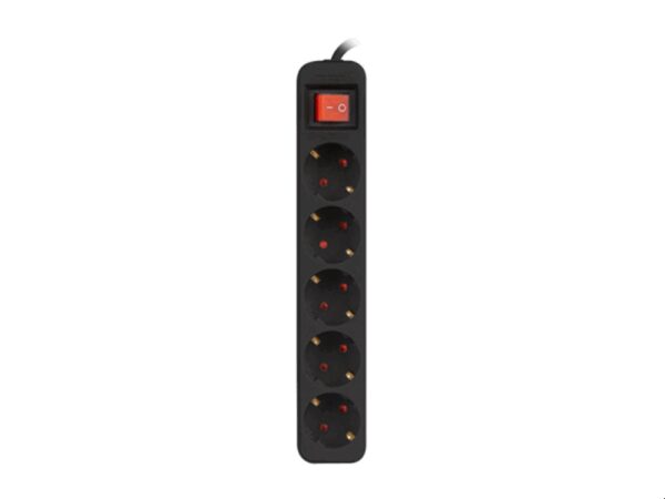 Lanberg PS1-05F-0150-BK base múltiple 1,5 m 5 salidas AC Interior Negro