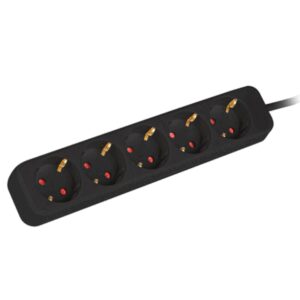 Lanberg PS0-05F-0150-BK base múltiple 1,5 m 5 salidas AC Interior Negro