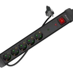 Lanberg SP1-05F-0300-BK base múltiple 3 m 5 salidas AC Interior Negro