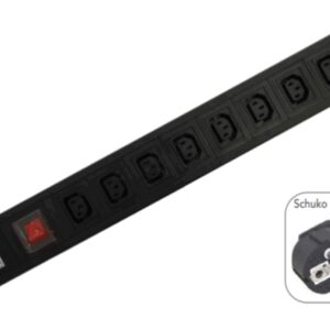 WP WPN-PDU-G05-08 base múltiple 2 m 8 salidas AC Negro
