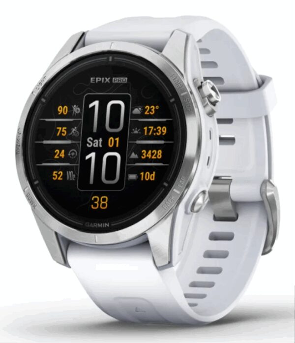 Garmin epix Pro (Gen 2) 3,05 cm (1.2") AMOLED 42 mm Digital 390 x 390 Pixeles Pantalla táctil Plata Wifi GPS (satélite)